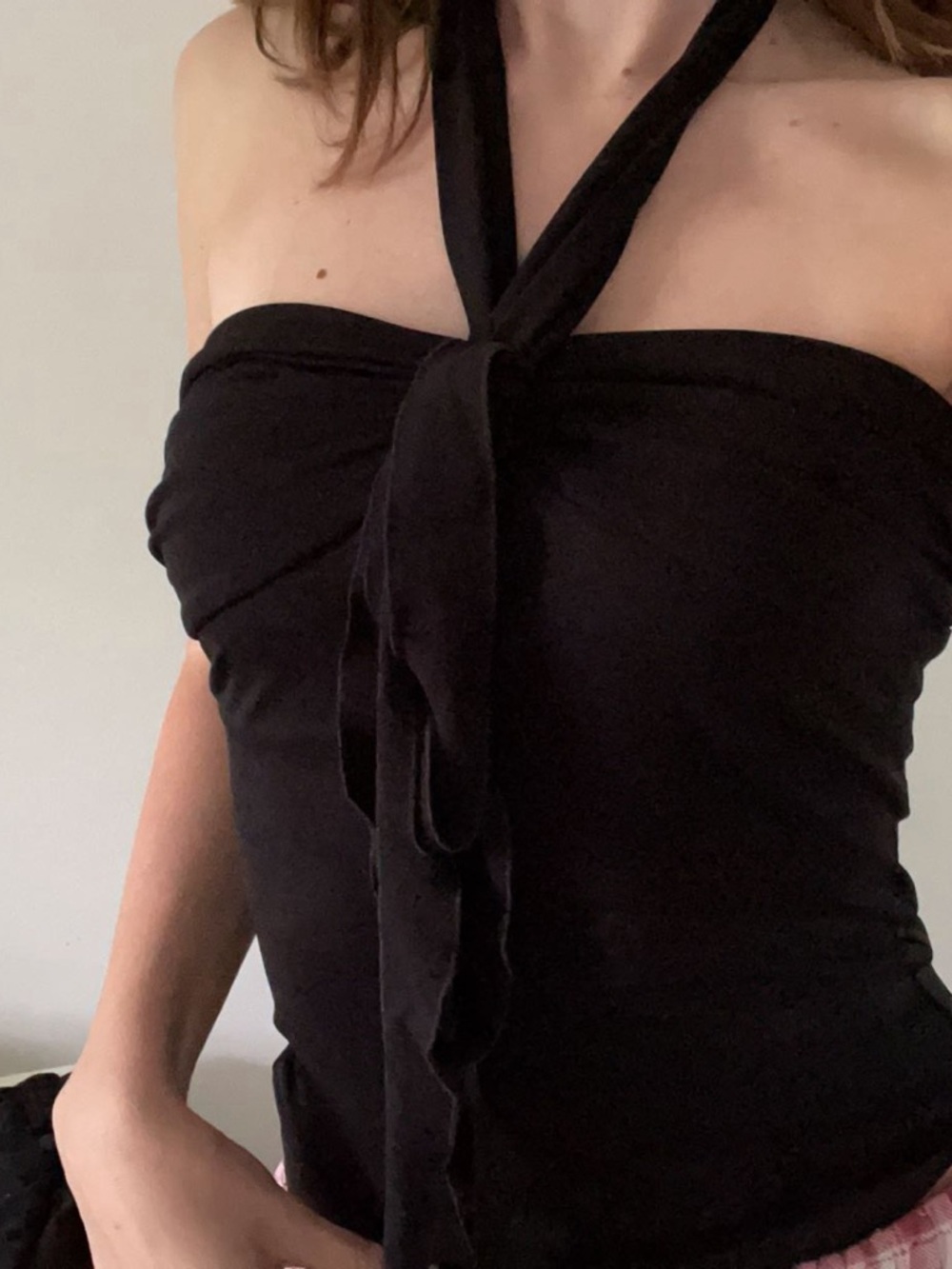 Blumarine Black Halter Tie Strap Tube top- Women